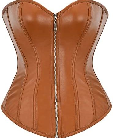 Bslingerie® Womens Faux Leather Corset Top
