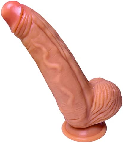 Realistic Huge Dildo, Lifelike Silicone Dildo with Strong Suction Cup for Hands-Free Play, G-spot Masturbation Anal Dildo Sex Toys for Women Men and Couple