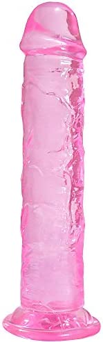 Osnow Dildos Jelly Realistic Dildo Crystal Jellies with Strong Suction Cup Base Sex Toy for Adults for Women (Pink, XL)