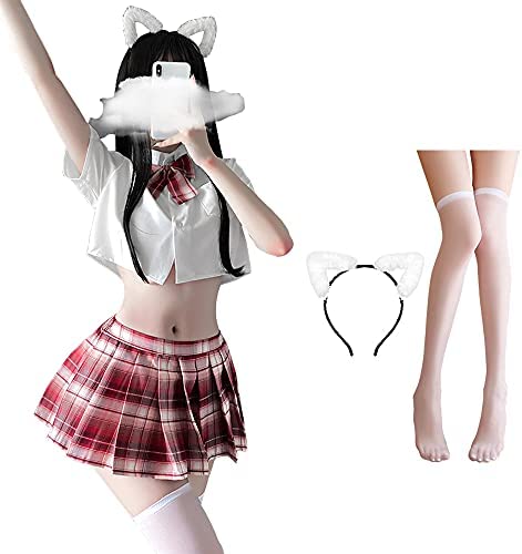 Schoolgirl Lingerie Set Sailor Uniform Dress Cosplay JK Student Wear Pleated Skirt With Socks