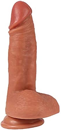 Anfei Hyper Realistic Dildo, Dual-Layered Silicone Cock Slightly Bendable 7.87 Inch g Spot Dildo Penis Toy Premium Liquid Silicone Penis Dong Suction Cup 8 Inches