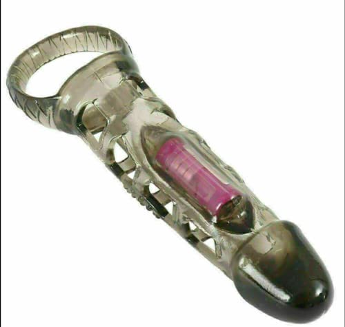 Cock Ring Vibrating Penis Sleeve Extender Enlarger Extra Length & Girth