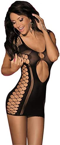 LVYI Women Mini Dresses Sexy Seamless Cut Out Bodysuit Nightwear Lingerie for Sex