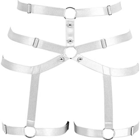 PETMHS Women's Punk Harness Garter Belt Stockings Leg Waist Body Caged Strap Frame Lingerie Goth Club Party Rave Wear