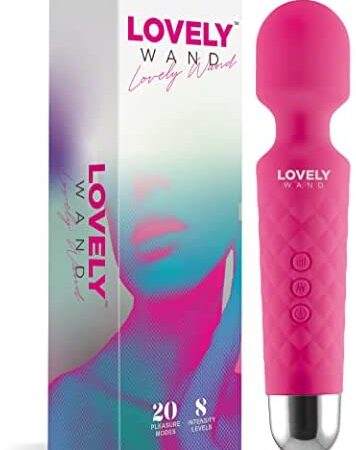 Vibrator Sex Toy, Adult Sex Toys for Women - Powerful Electric Wand Massager Vibrator, G Spot Clitoris Stimulation, Dildo, Vibrators - Water-Resistant, Wireless - 20 Vibration Modes & 8 Speeds (Pink)
