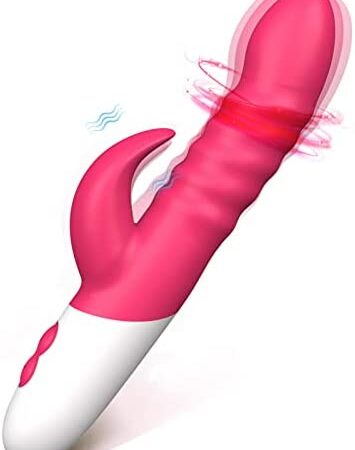G Spot Rabbit Vibrator, Sex Toys for Clitoris G-spot Stimulation, Waterproof Dildo Vibrator with 12 Powerful Vibrations Dual Motor Stimulator Adult Sex Toys for Women Couple Fun by LVFUNCO (Rosy)