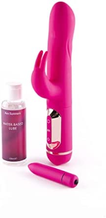 Ann Summers - Swivelling Rampant Rabbit Sex Toy Set - Including G-Spot Vibrator, Mini Bullet Vibrator & 100ml Water Based Lubricant - Adult Toy Set, Pink