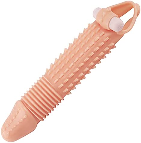Huge Penis Extender Sleeve Triangle Texture Vibrator Realistic Texture Dildo (Penis Extender only) Magicnitz