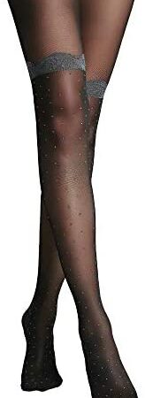 Penti Women Smoke Grey Melange Lace Tights Fashion Tights High Waist Full Long | 30 Den | 2 Size (1/2- S-M, 3/4- L-XL)