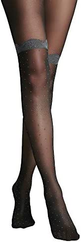 Penti Women Smoke Grey Melange Lace Tights Fashion Tights High Waist Full Long | 30 Den | 2 Size (1/2- S-M, 3/4- L-XL)