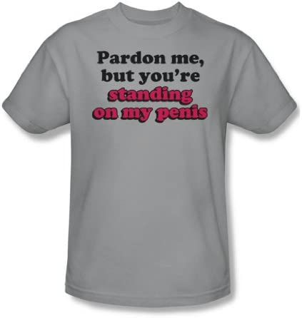 Standing On Penis - Mens T-Shirt In Silver