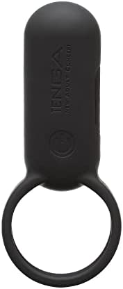 Tenga Smart Vibe Ring Black - Rechargable vibrating penis ring for men and women in black - Can also be used as a finger vibrator - made of body safe silicone