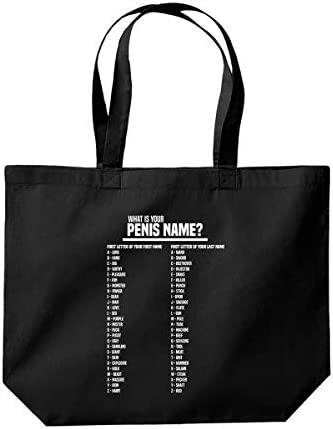 What Is Your Penis Name? Funny Tote Shopping Gym Beach Bag 39 x 35 x 13.5cm 18 litres
