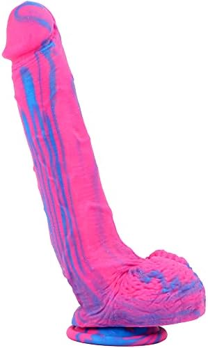 10 Inch Dildo Pink Blue | New ABS Silicone