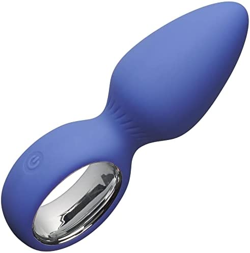 Vibrating Butt Plug - Sinful Color Up Silicone Anal Plug - 2.3 Inch Beginner Friendly Anal Sex Toy for Powerful Anal Pleasure - Waterproof with 21 Vibration Modes - Blue
