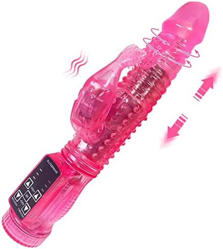 Rabbit Vibrator , Sex Toys for Clitoris G-spot Stimulation,Dildo Vibrator with 5 Vibrations Dual Motor Stimulator for Women or Couple Fun
