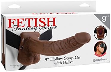 FETISH FANTASY SERIES Hollow Strap-On Brown with Balls 9-Inch