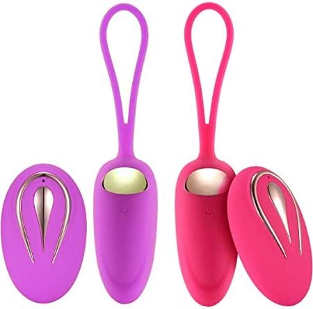 Wireless Purple 12 Modes Vibrating Mermaid Egg with Remote Control - Silent Sex Toy, Soft Touch, Waterproof and Rechargeable G-Spot Vibrator Adult Sex Toys Magicnitz