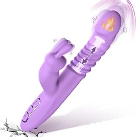 Rabbit Vibrator for Women,Clitoral G Spot Stimulation Vibrator with 7 Thrusting 7 Vibrating & Heating Dildo, Adult Sex Toys Games, Clitoralis Stimulator for Women (Purple)